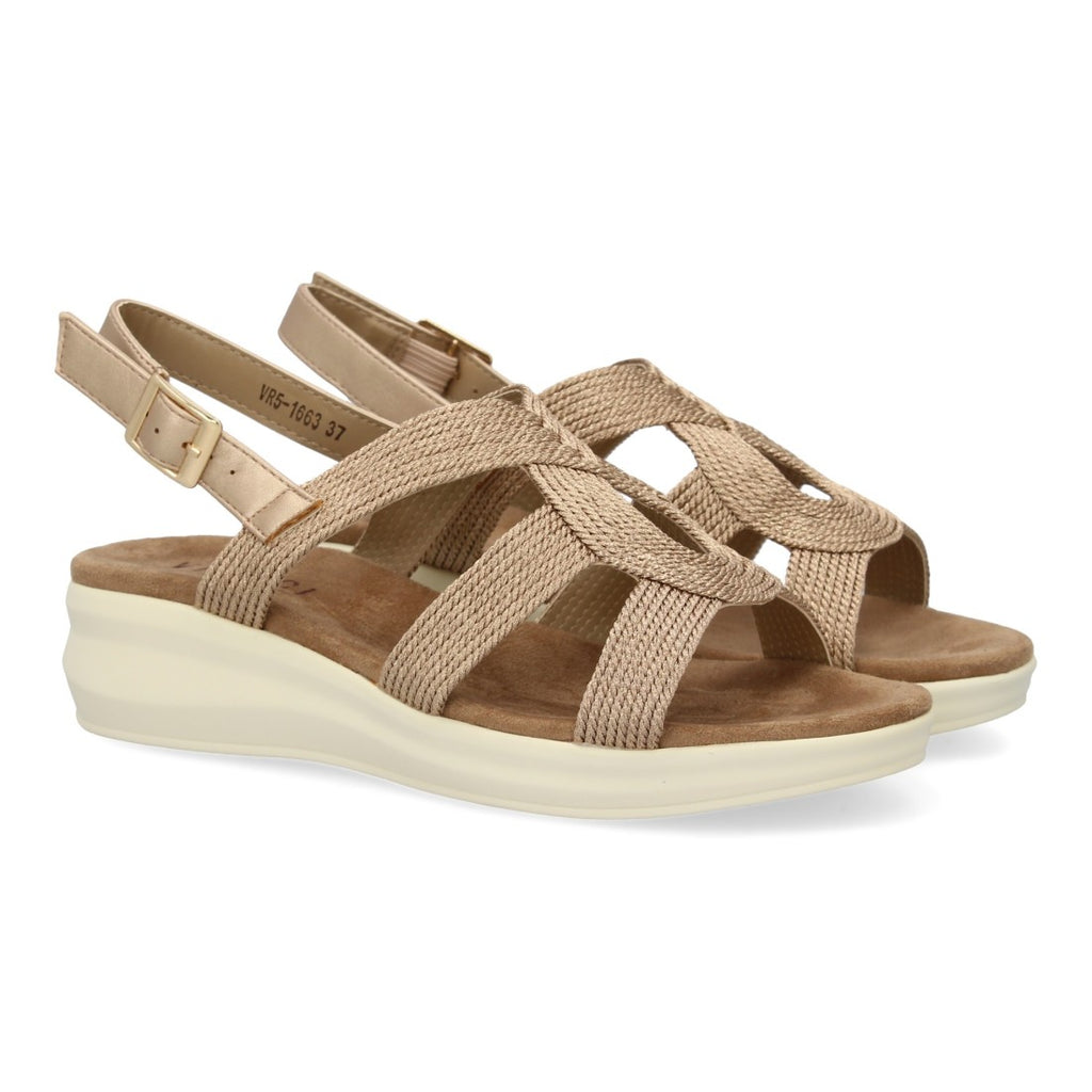 Sandalias Champán Mujer Elegantes Fiesta