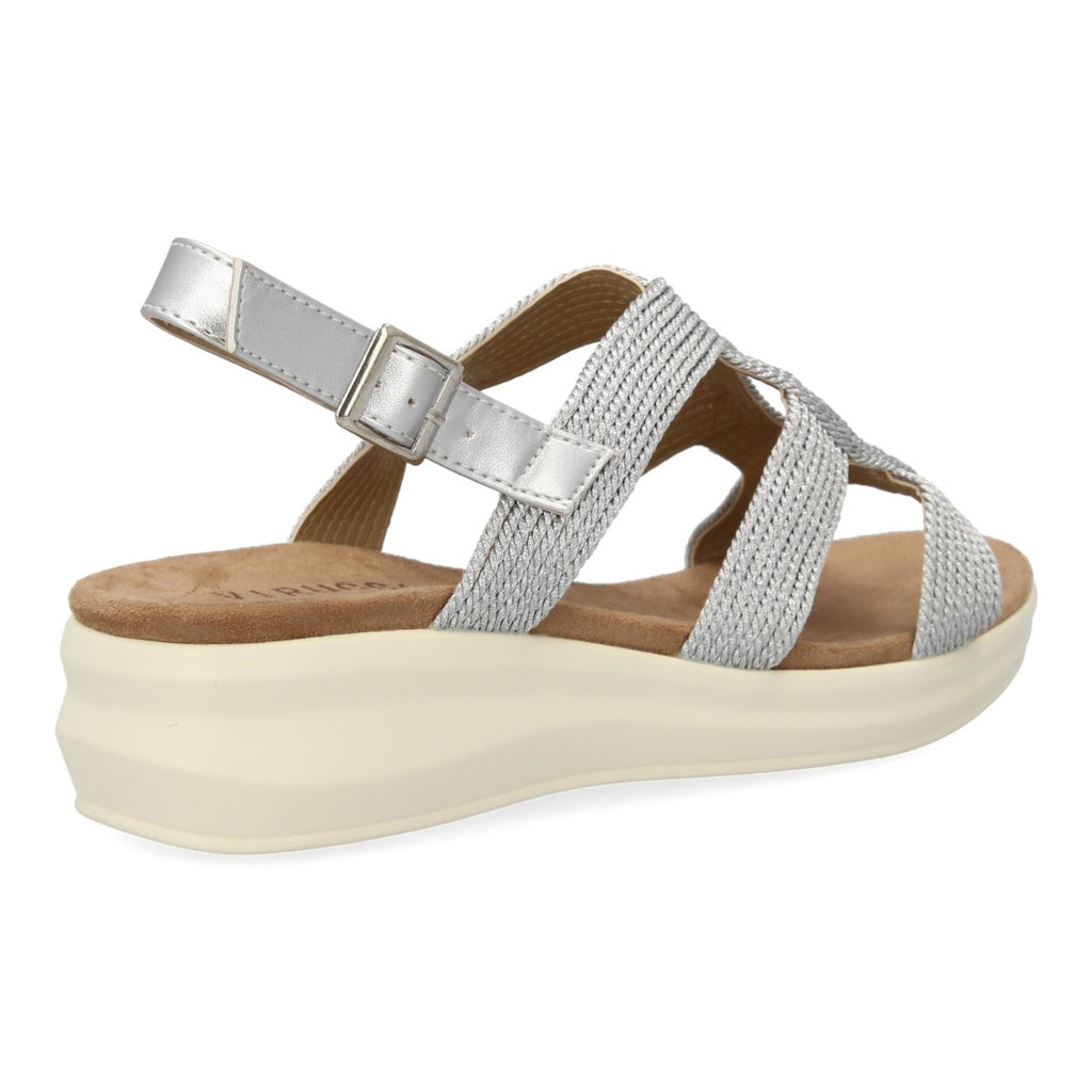 Sandalias Plateadas Mujer Elegantes Fiesta