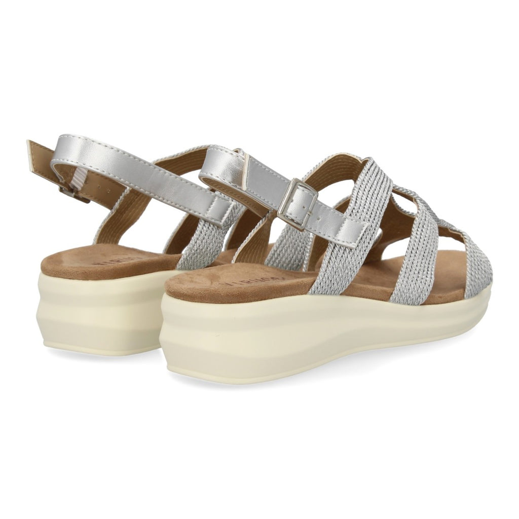 Sandalias Plateadas Mujer Elegantes Fiesta