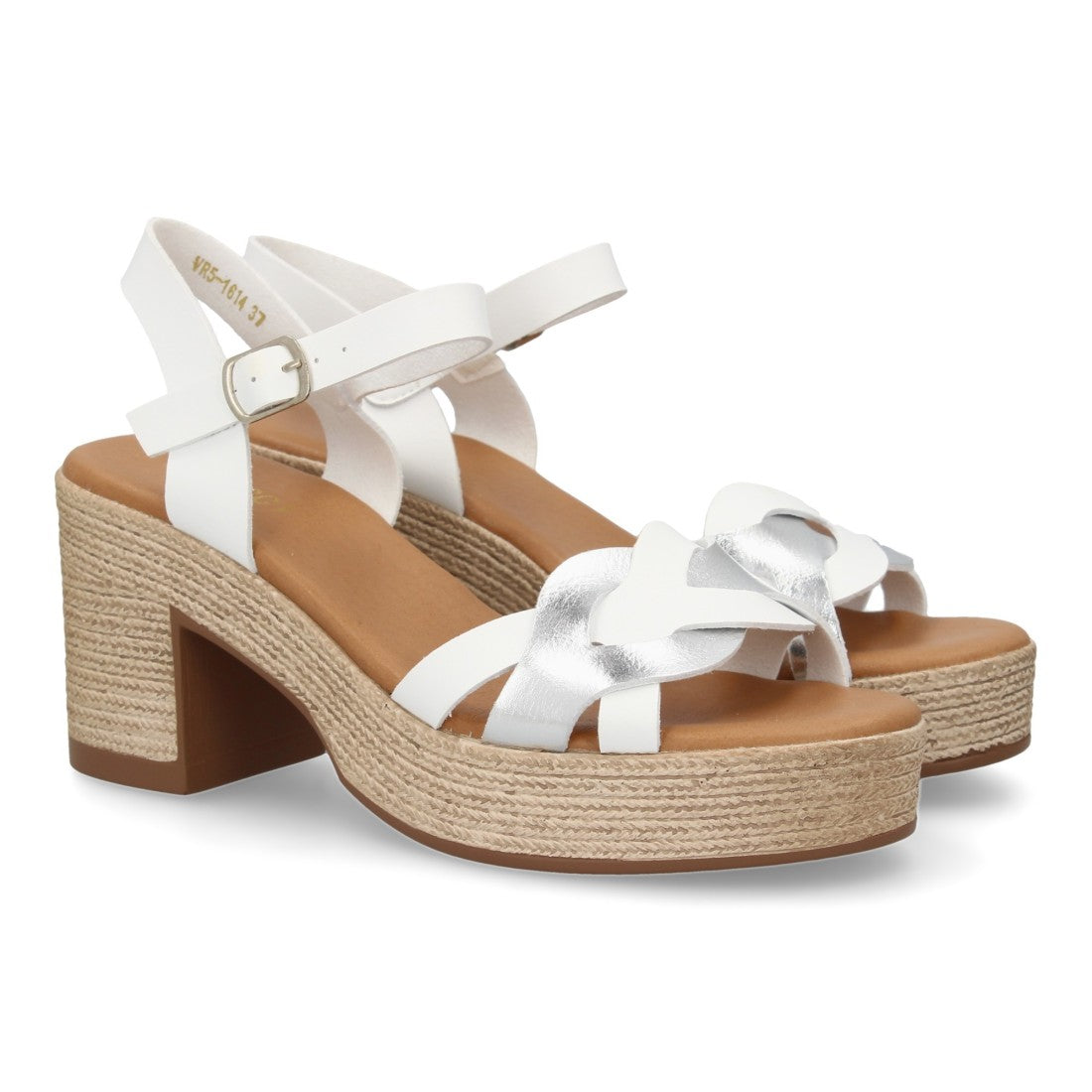 Sandalias Blancas Mujer Tacón Tiras Cruzadas Cómodas Elegantes