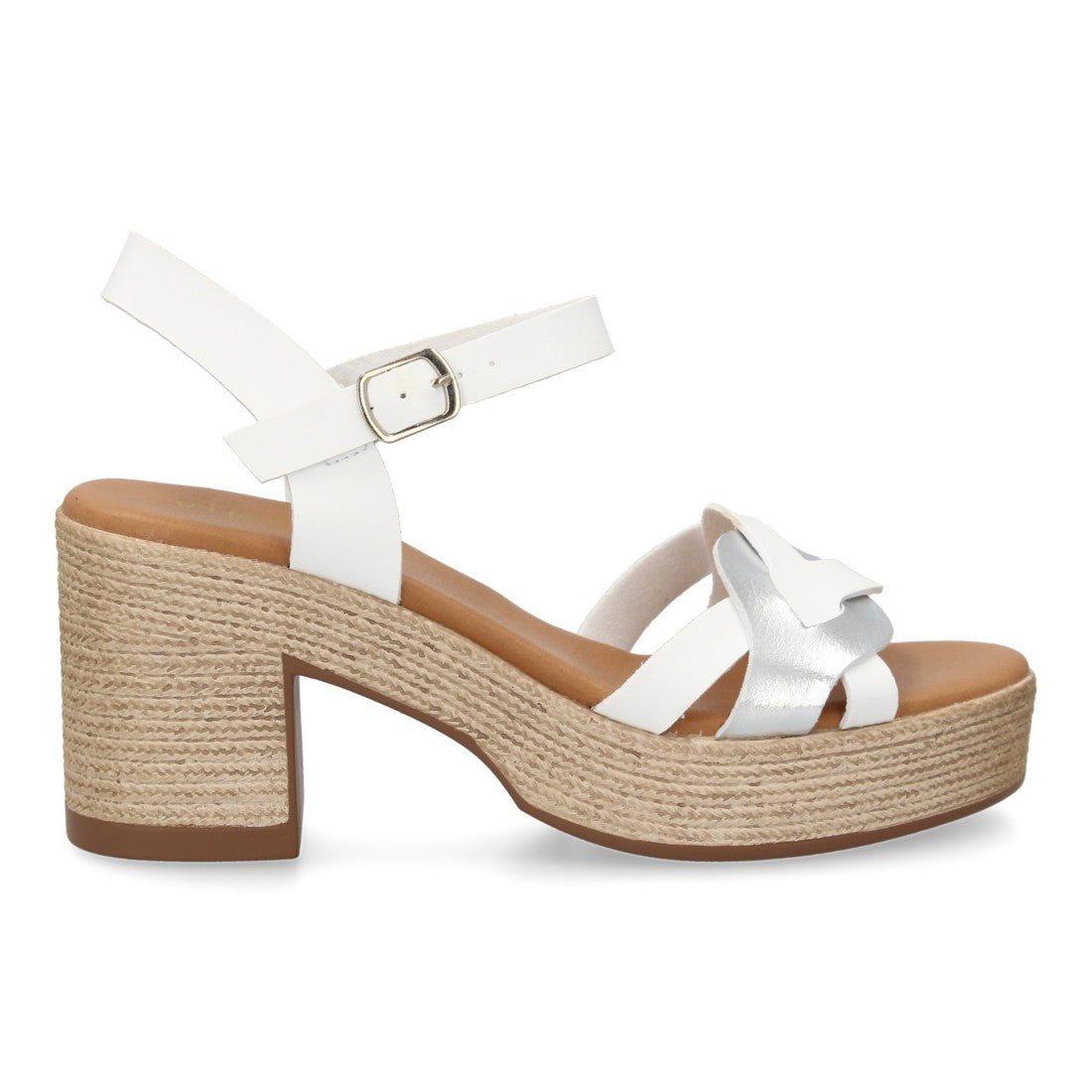 Sandalias Blancas Mujer Tacón Tiras Cruzadas Cómodas Elegantes
