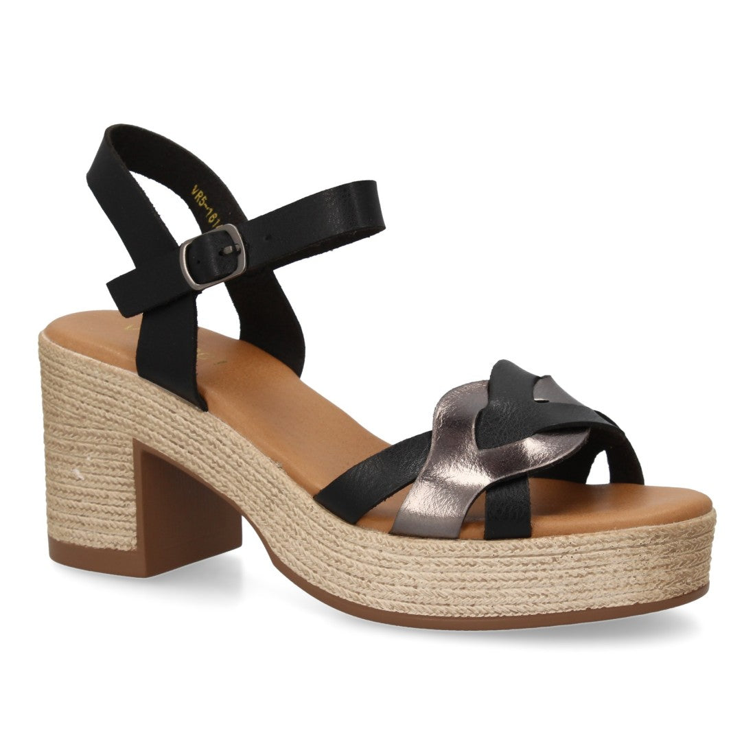 Sandalias Negras Mujer Tacón Tiras Cruzadas Cómodas Elegantes