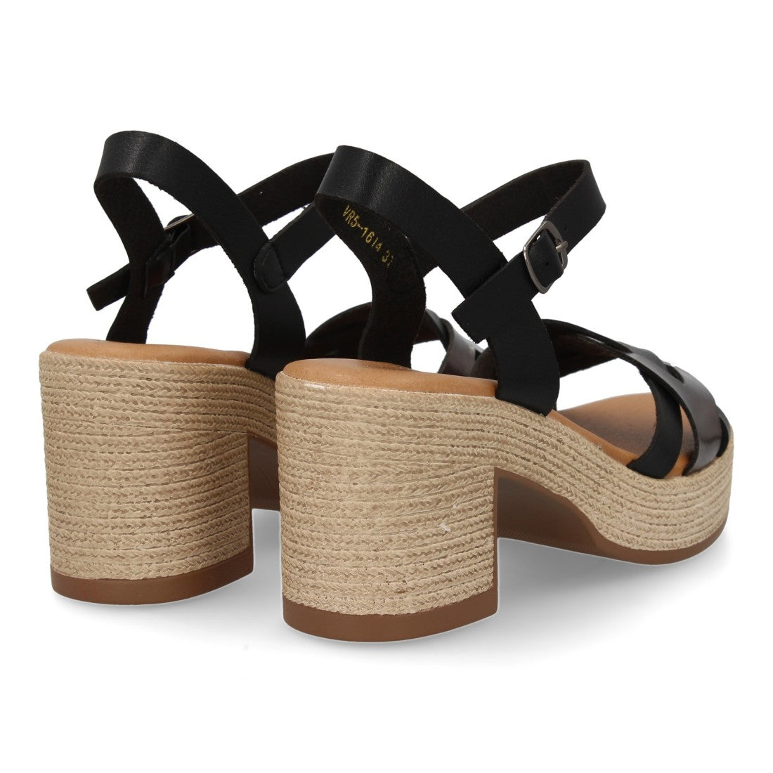 Sandalias Negras Mujer Tacón Tiras Cruzadas Cómodas Elegantes