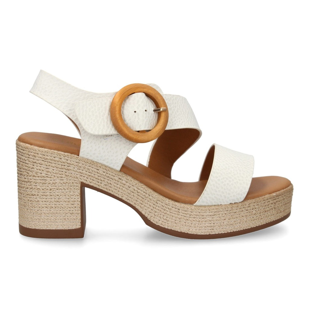 Sandalias Blancas Mujer Tacón Tiras Cruzadas Cómodas Elegantes