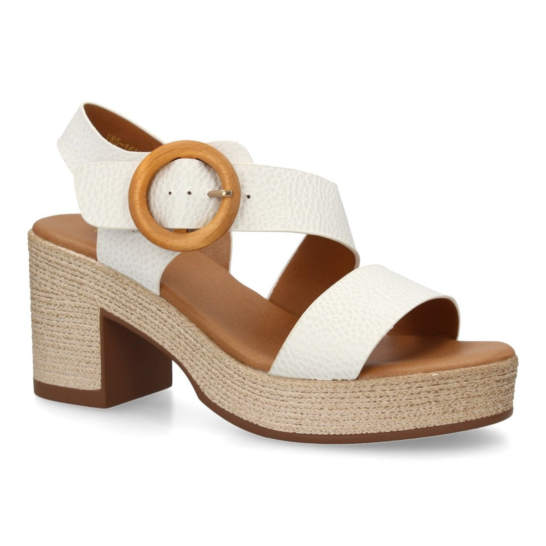 Sandalias Blancas Mujer Tacón Tiras Cruzadas Cómodas Elegantes