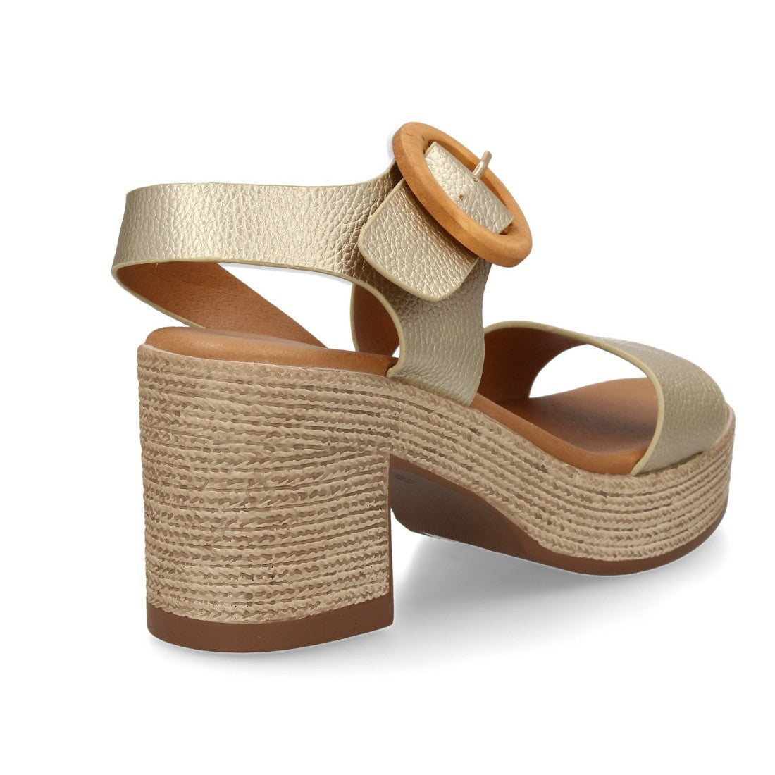 Sandalias Doradas Mujer Tacón Tiras Cruzadas Cómodas Elegantes
