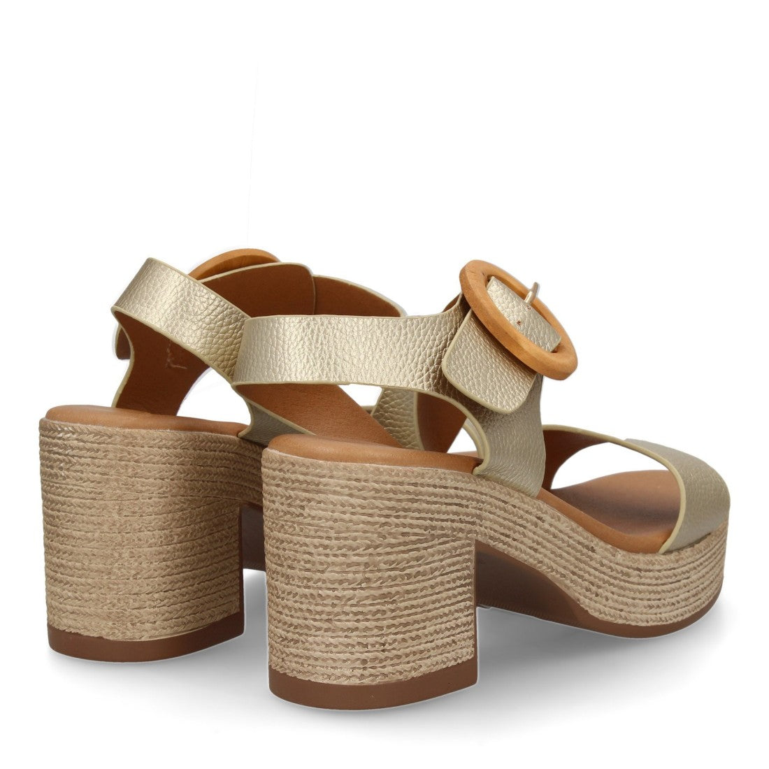 Sandalias Doradas Mujer Tacón Tiras Cruzadas Cómodas Elegantes