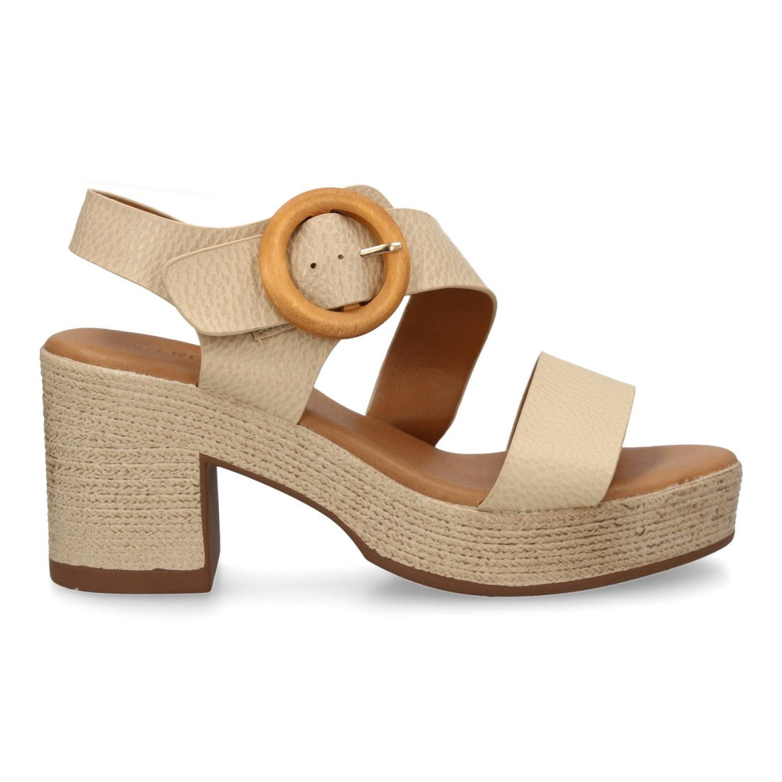 Sandalias Beige Mujer Tacón Tiras Cruzadas Cómodas Elegantes
