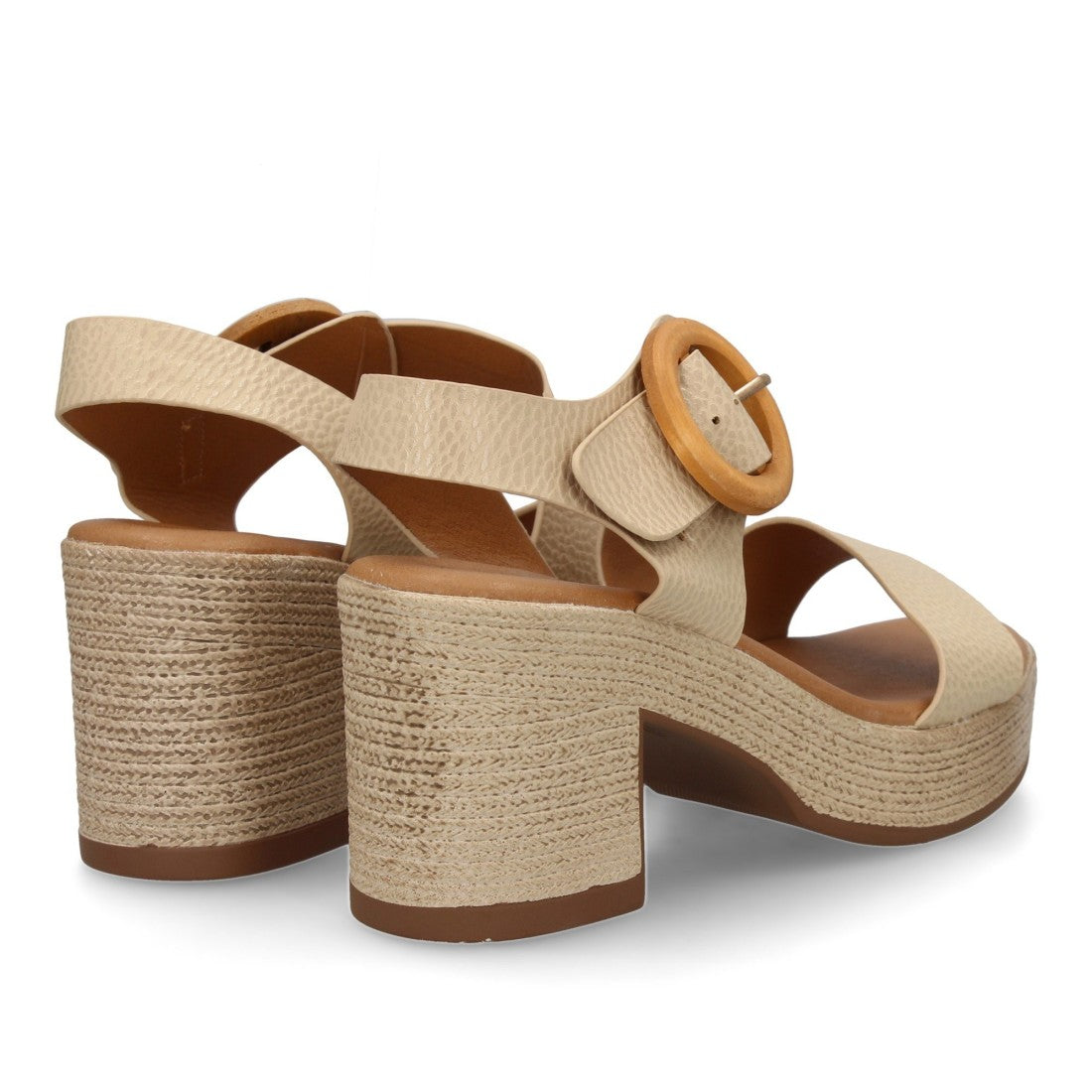 Sandalias Beige Mujer Tacón Tiras Cruzadas Cómodas Elegantes