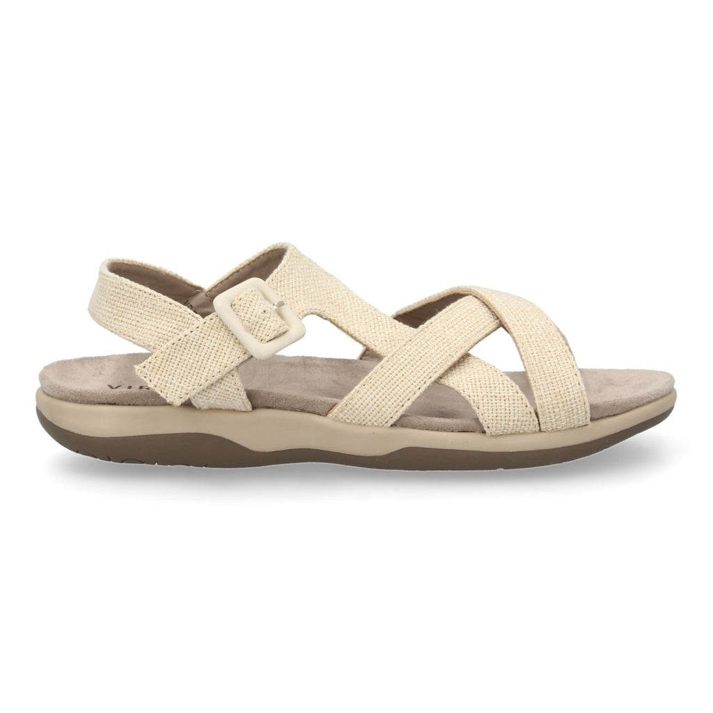 Sandalias Beige Mujer Planas Tiras Cruzadas Cómodas