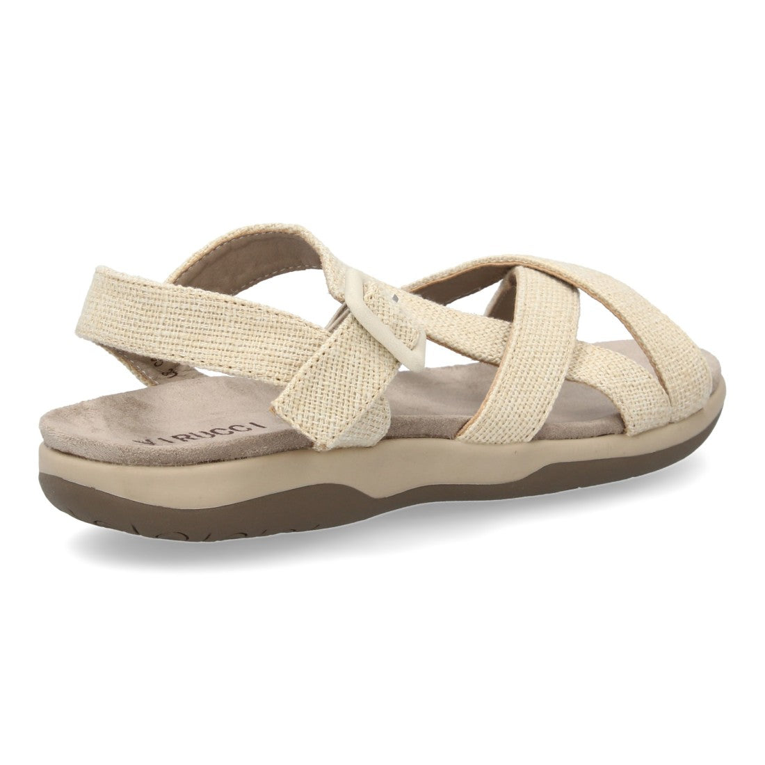 Sandalias Beige Mujer Planas Tiras Cruzadas Cómodas