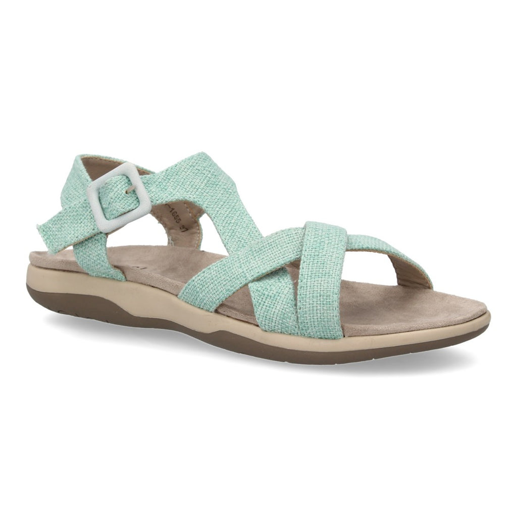 Sandalias Azules Mujer Planas Tiras Cruzadas Cómodas