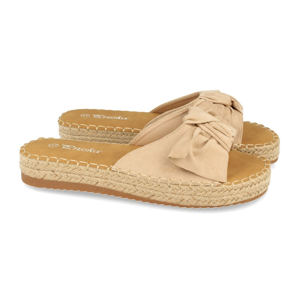 Sandalias Beige Mujer Planas Yute Lazo Cómodas