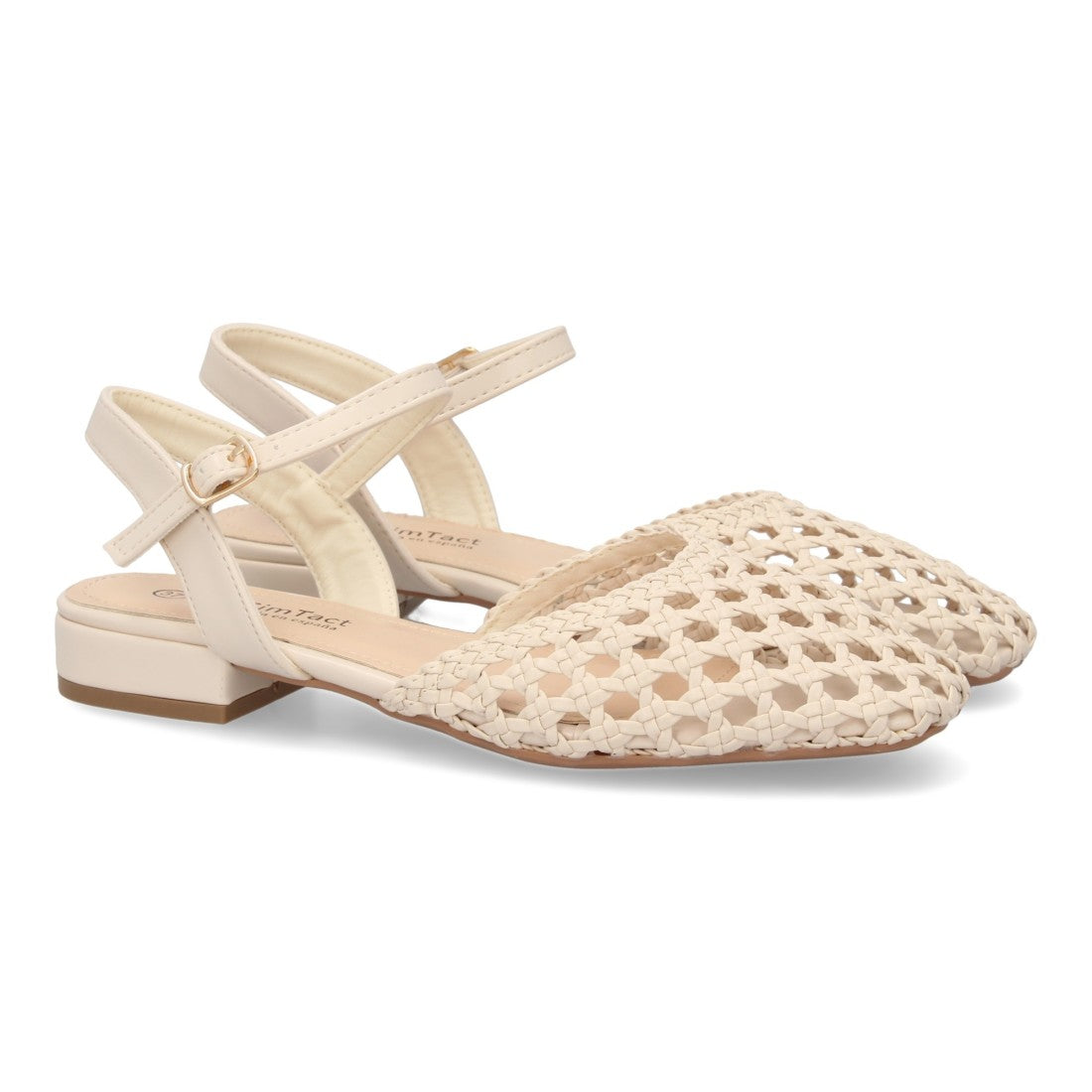 Sandalias Beige Mujer Planas Trenzadas Cómodas