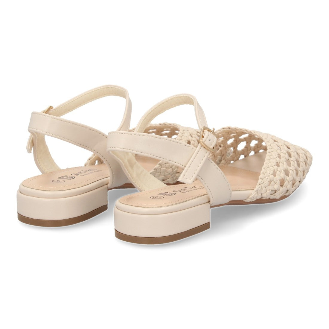 Sandalias Beige Mujer Planas Trenzadas Cómodas