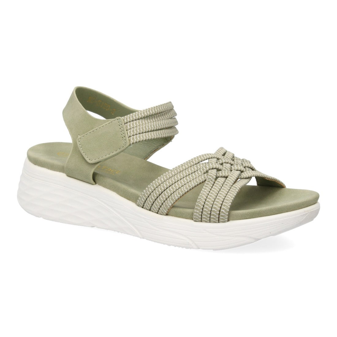 Sandalias Verdes Mujer Planas Tiras Elásticas Trenzadas Velcro Cómodas