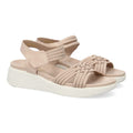 Sandalias Nude Mujer Planas Tiras Elásticas Trenzadas Velcro Cómodas