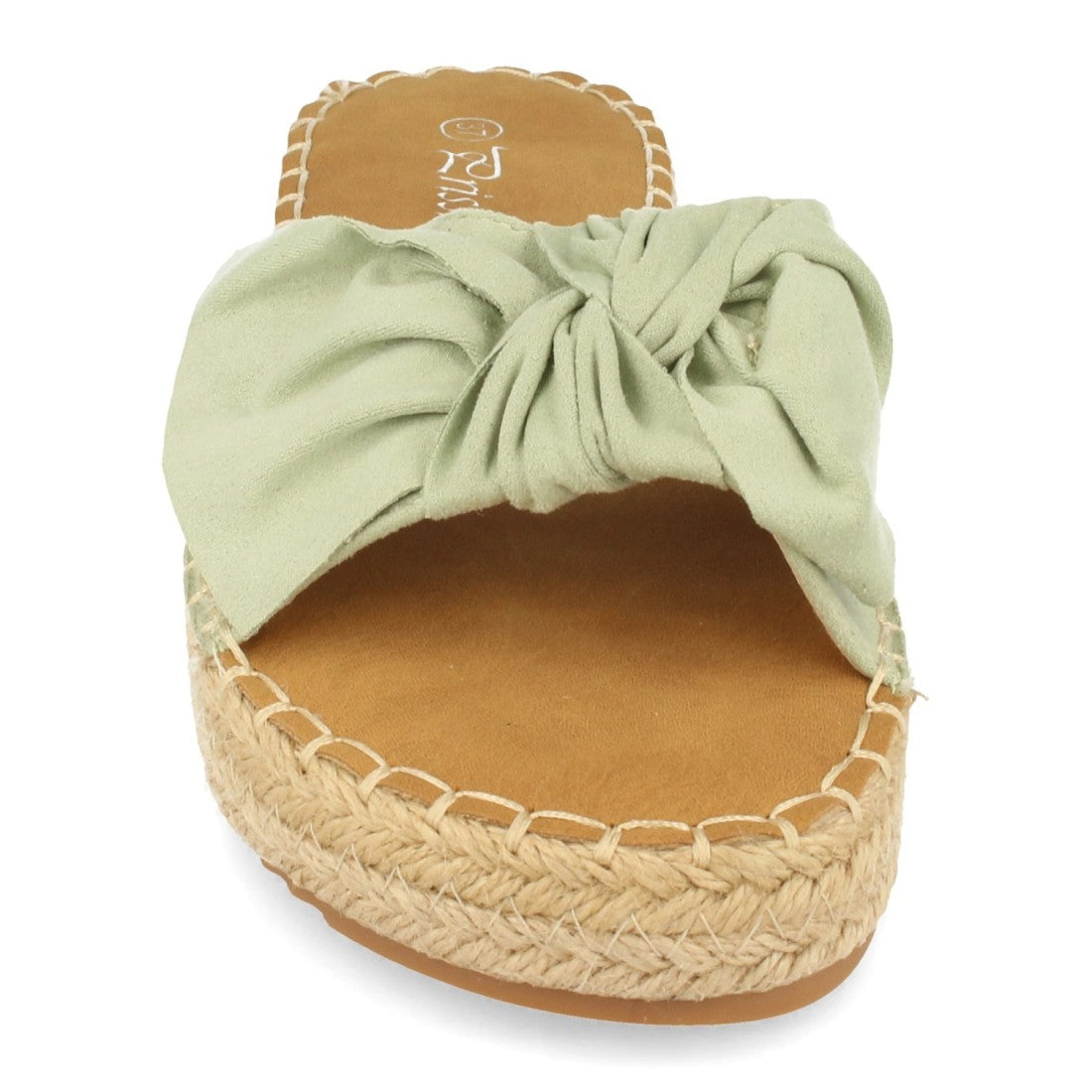 Sandalias Verdes Mujer Planas Yute Lazo Cómodas