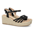 Sandalias Planas Negras con Tiras Cruzadas