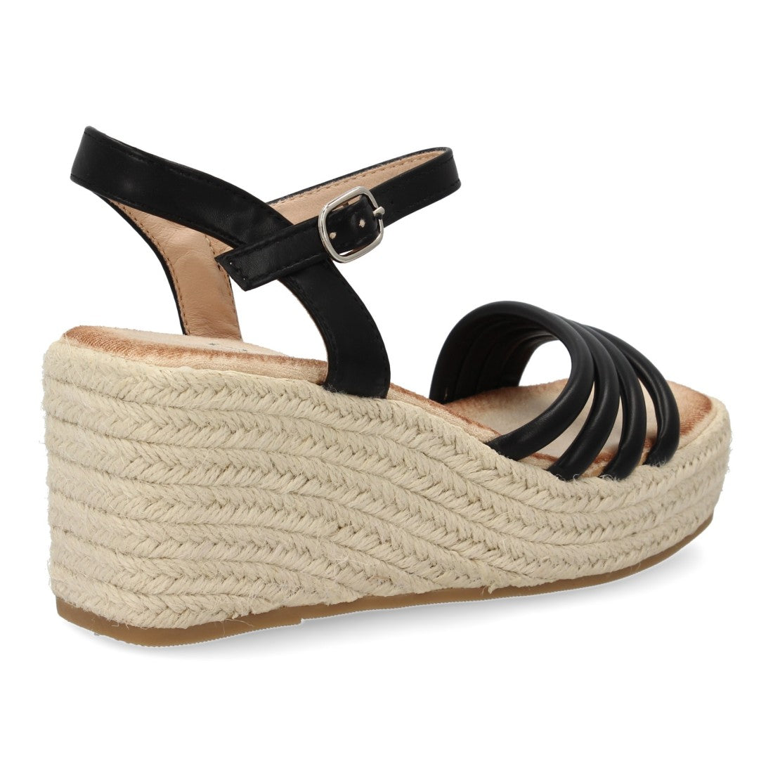 Sandalias Planas Negras con Tiras Cruzadas