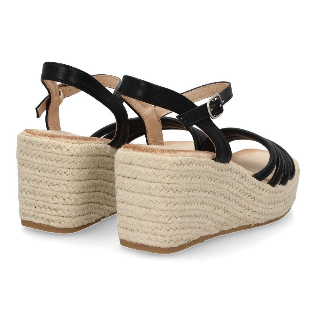 Sandalias Planas Negras con Tiras Cruzadas
