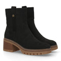 Botines Modernos Negro con Doble Pespunte y Suela Dentada