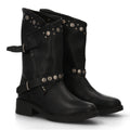 Elegante schwarze Stiefel mit Absatz