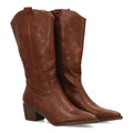 Botas Cowboy con Caña Alta y Bordado Lateral - Marrón