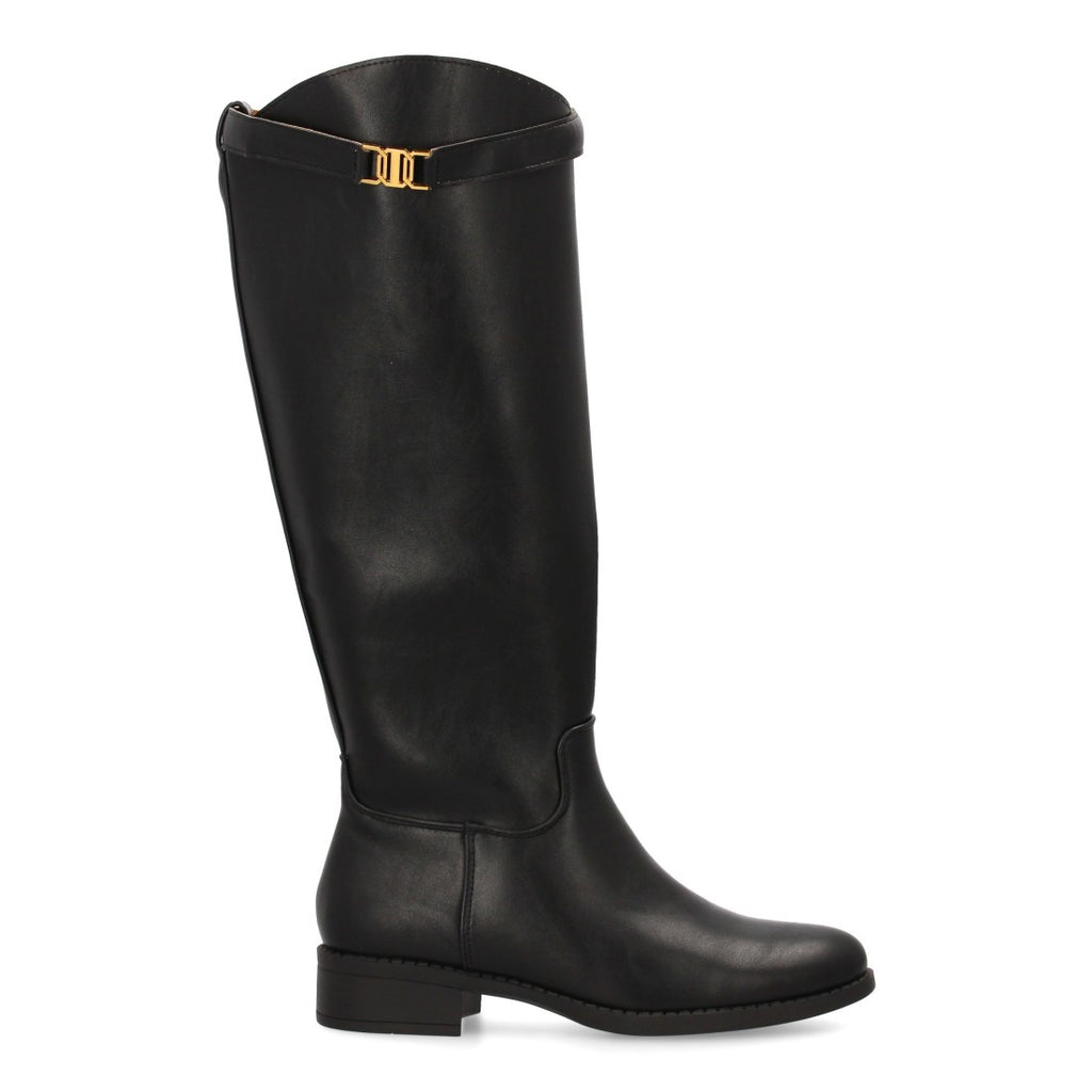 Botas Altas Elegantes con Hebilla Metálica - Negro