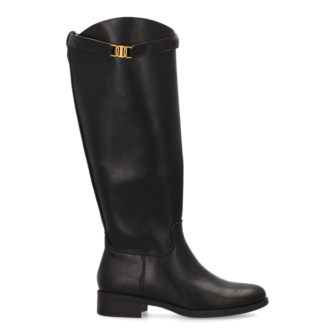 Botas Altas Elegantes con Hebilla Metálica - Negro