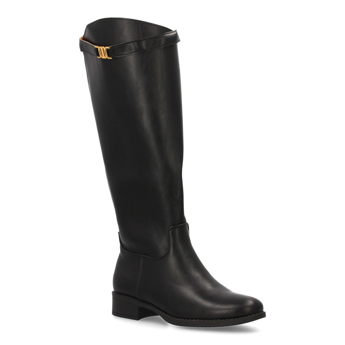 Botas Altas Elegantes con Hebilla Metálica - Negro