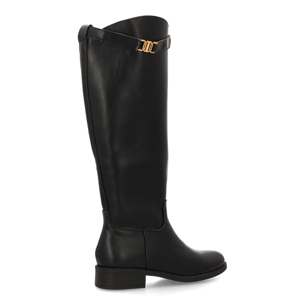 Botas Altas Elegantes con Hebilla Metálica - Negro