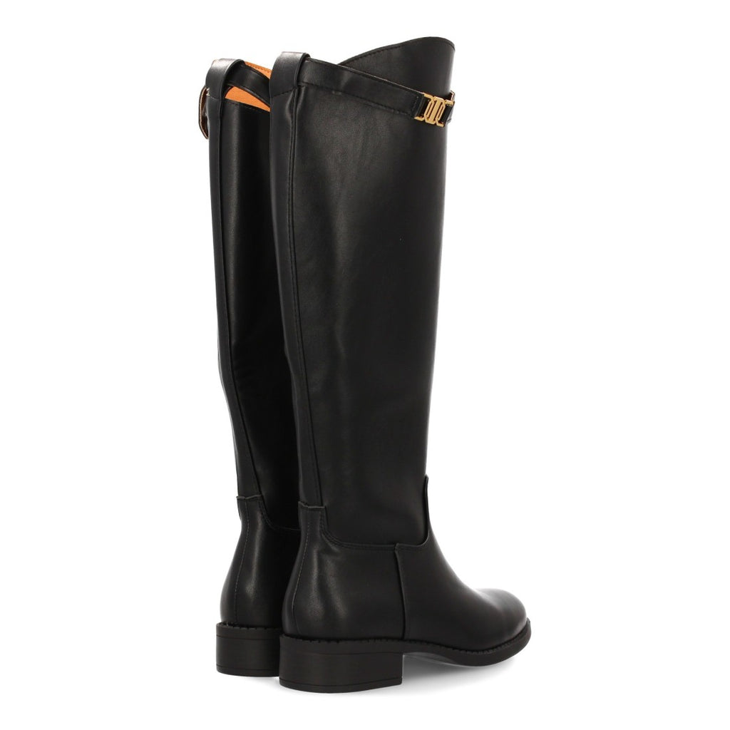 Botas Altas Elegantes con Hebilla Metálica - Negro