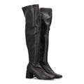 Elegante schwarze Overknee-Stiefel mit Absatz