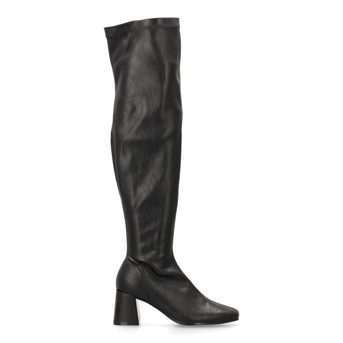 Elegante schwarze Overknee-Stiefel mit Absatz