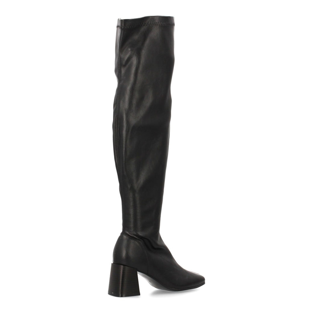 Elegante schwarze Overknee-Stiefel mit Absatz