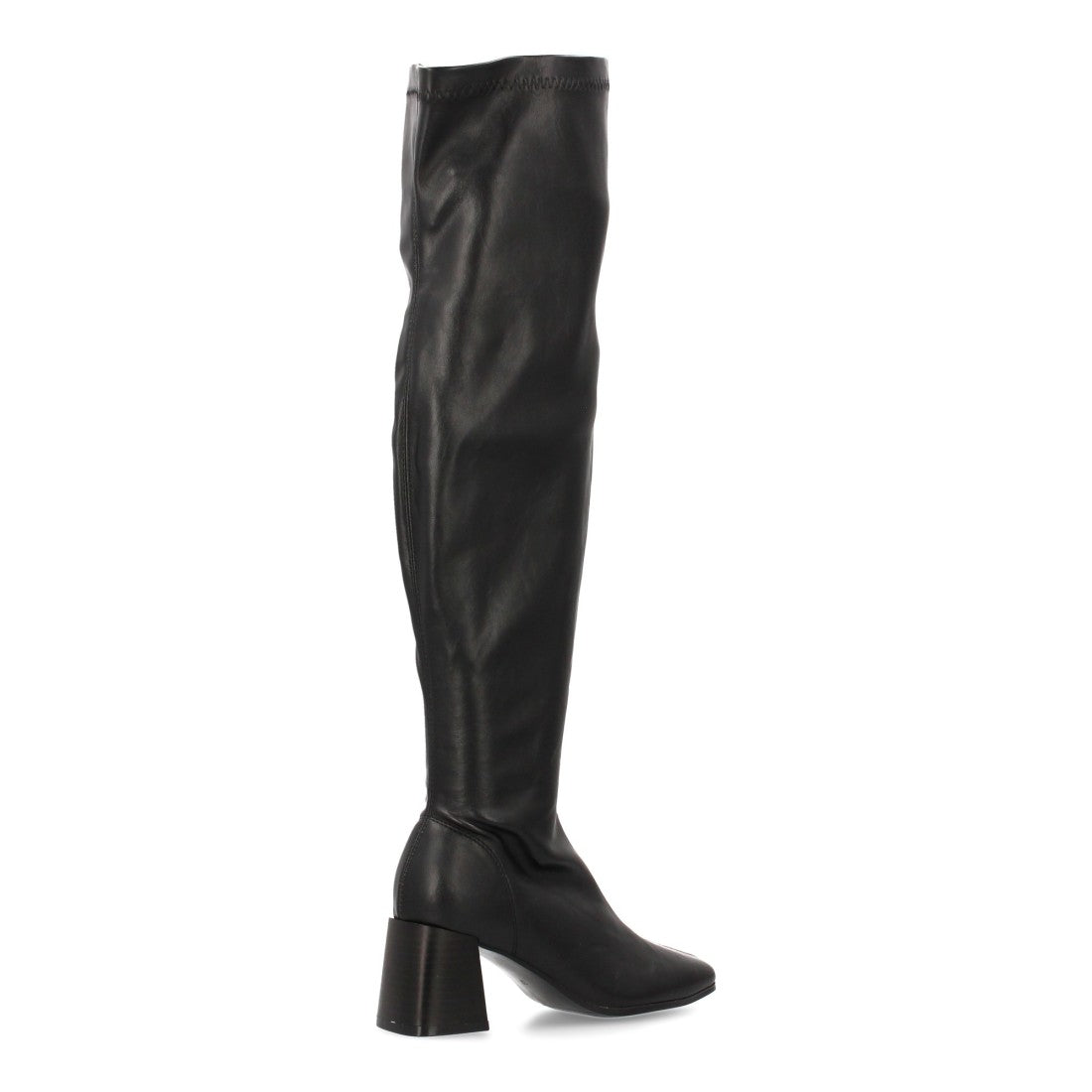 Elegante schwarze Overknee-Stiefel mit Absatz