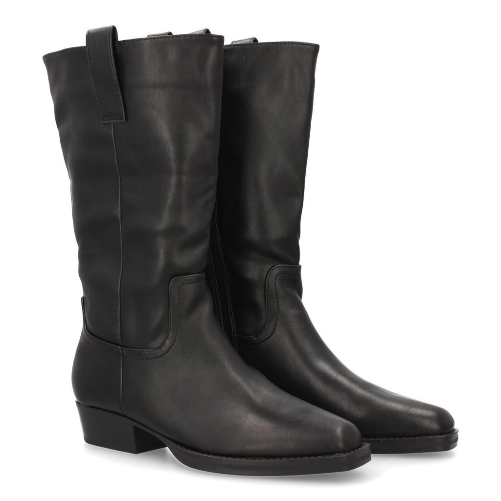 Elegante schwarze Overknee-Stiefel mit Absatz