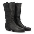 Elegante schwarze Overknee-Stiefel mit Absatz