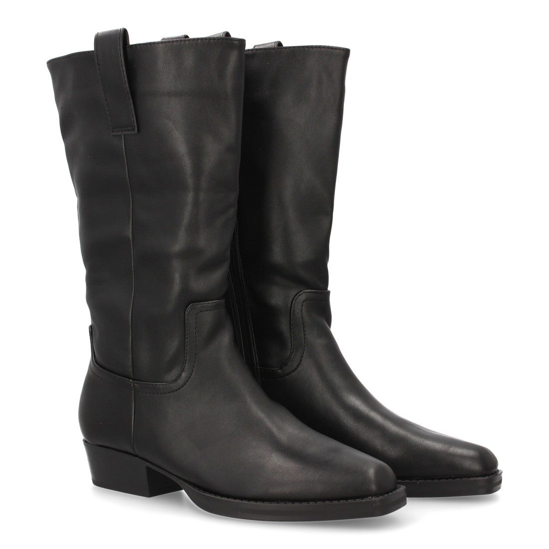 Elegante schwarze Overknee-Stiefel mit Absatz