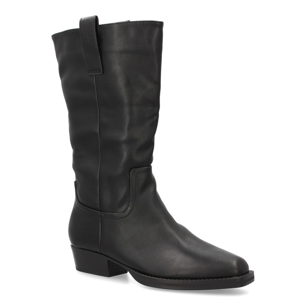 Elegante schwarze Overknee-Stiefel mit Absatz