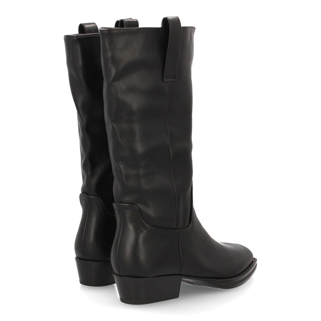 Elegante schwarze Overknee-Stiefel mit Absatz