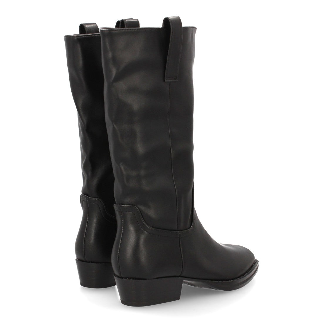 Elegante schwarze Overknee-Stiefel mit Absatz