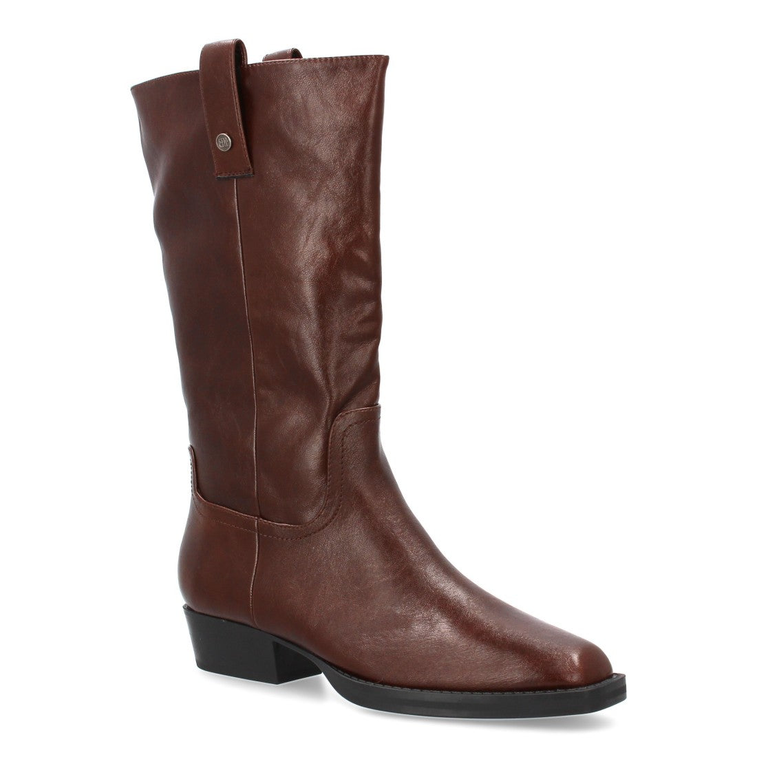 Elegante braune hohe Stiefel mit Absatz