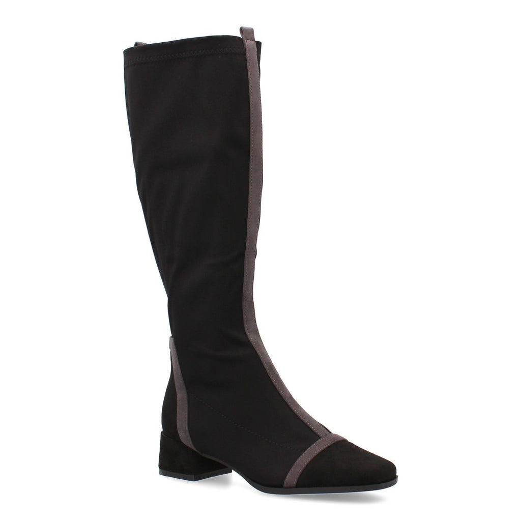 Elegante schwarze Stiefel mit hohem Absatz
