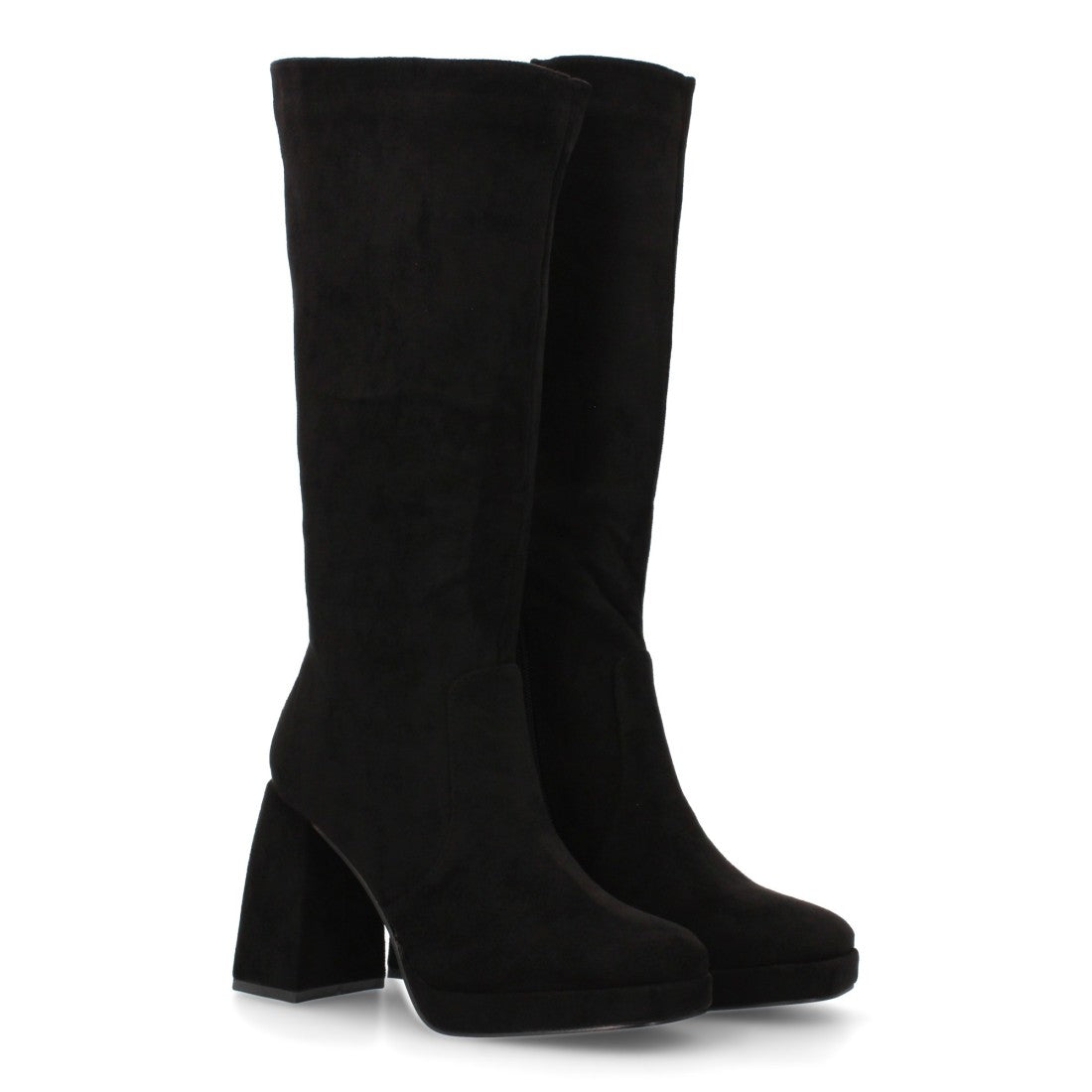 Elegante, mondäne schwarze Stiefel mit Absatz