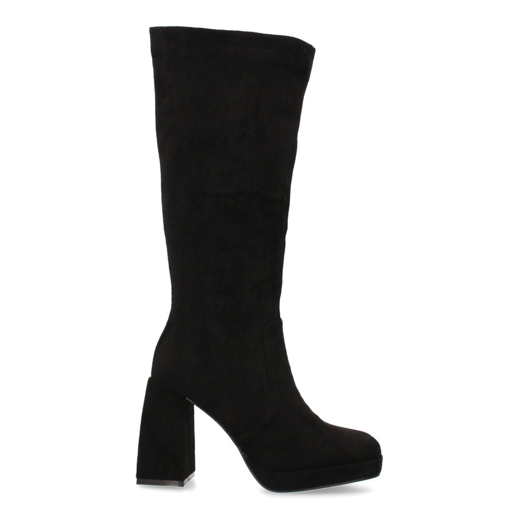 Elegante, mondäne schwarze Stiefel mit Absatz