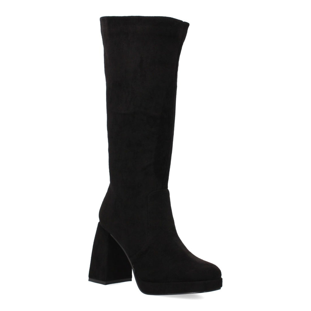 Elegante, mondäne schwarze Stiefel mit Absatz