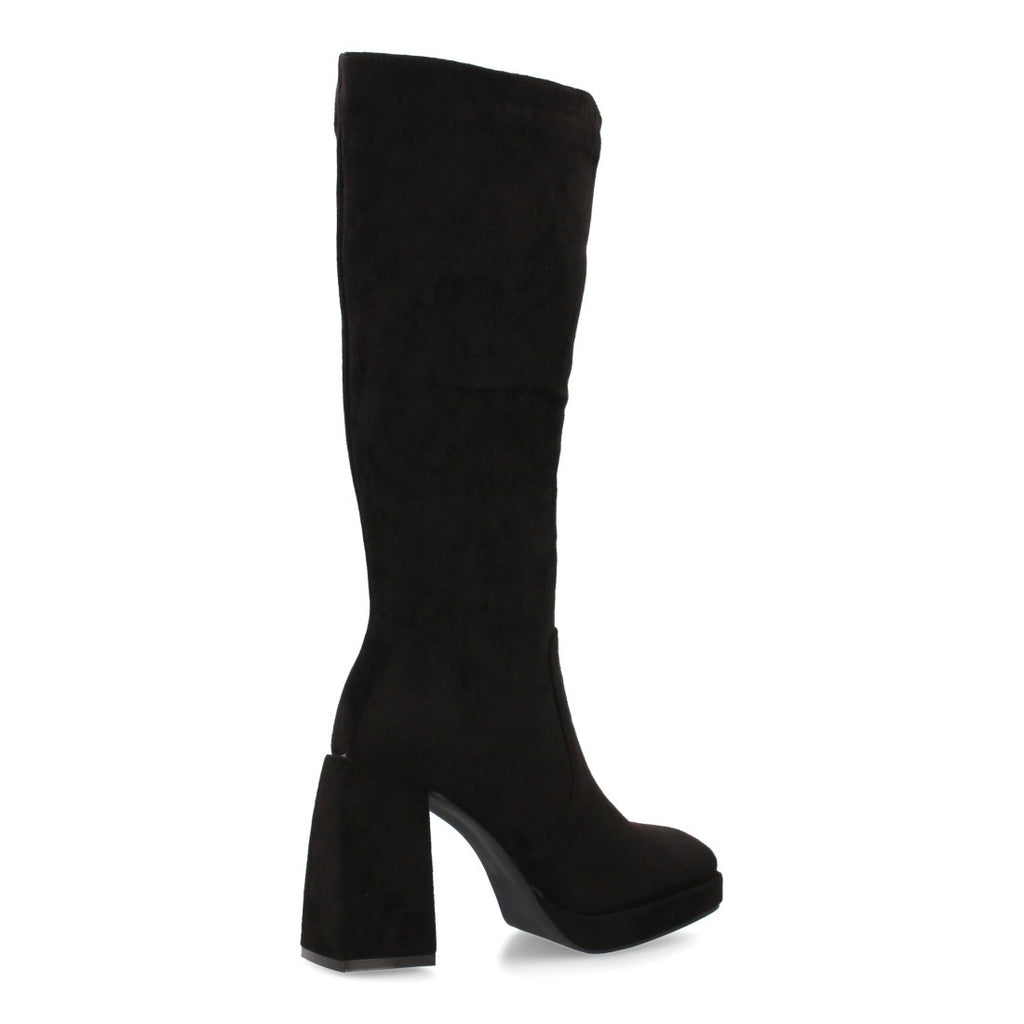 Elegante, mondäne schwarze Stiefel mit Absatz