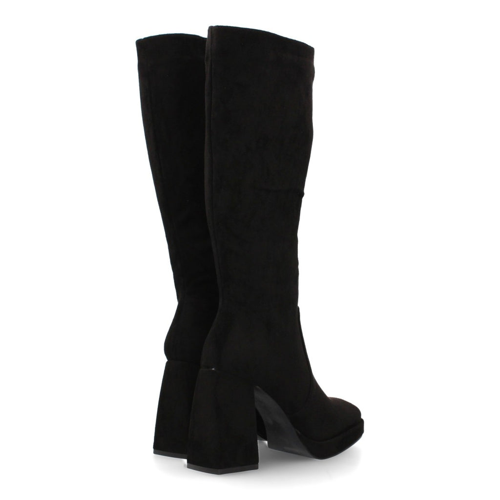 Elegante, mondäne schwarze Stiefel mit Absatz